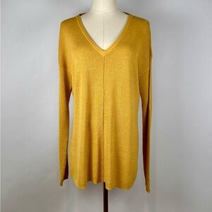 Caslon V Neck Sweater, Golden Yellow, Luxurious Feel, Size Medium